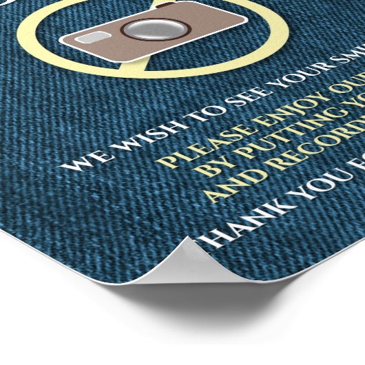 8x10 Rustic Country Denim Unplugged Wedding Sign Poster (Hoek)