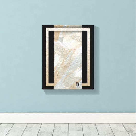 8x10" Sandy Tornado Trend Abstracte Kunst Beige Canvas Afdruk (Insitu (Houten vloer))