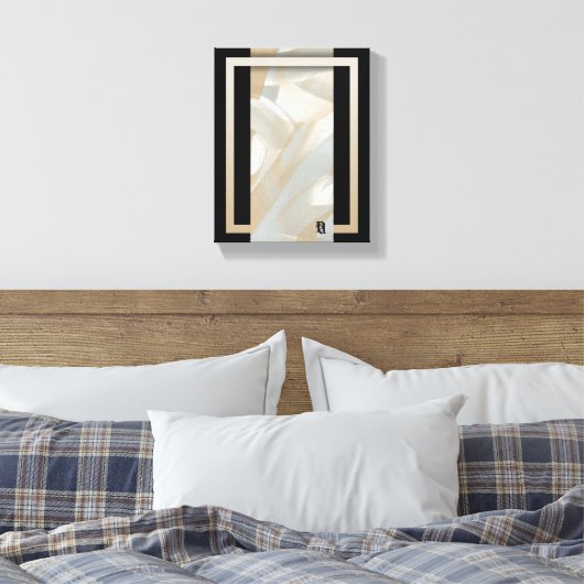 8x10" Sandy Tornado Trend Abstracte Kunst Beige Canvas Afdruk (Insitu (Slaapkamer))
