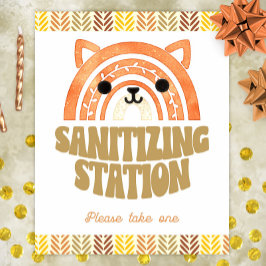 8x10 Sanitizer Station Boho Woodland Fox Verjaarda Poster