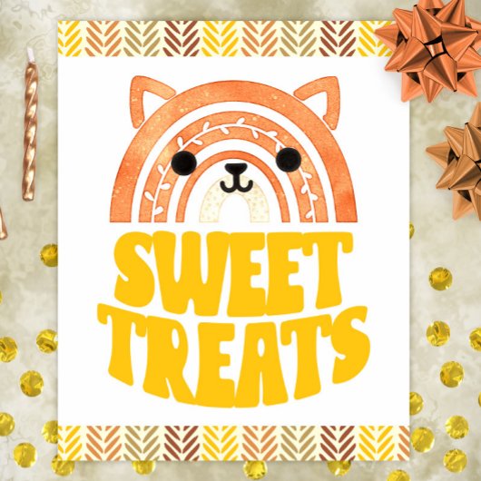 8x10 Snoepjes Boho Woodland Fox Verjaardag Dessert Poster