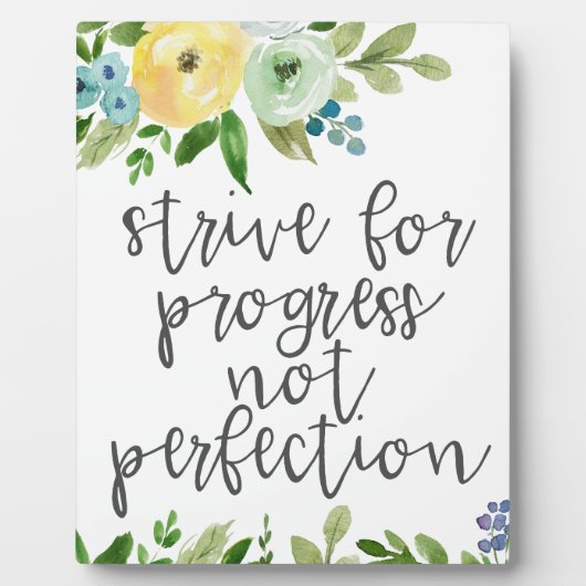 8x10 Strive for Progress Not Perfection Fotoplaat (Voorkant)