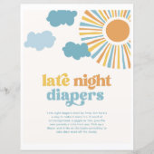 8x10 Sun Baby shower Late Night Luiers Teken (Voorkant)