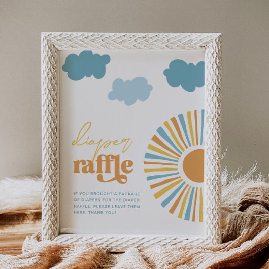 8x10 Sun Baby shower Luier Raffle Sign