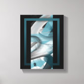 8x10"Trend Abstract Kunstcanvas Zwart Wit Blauw Canvas Afdruk (Voorkant)