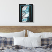 8x10"Trend Abstract Kunstcanvas Zwart Wit Blauw Canvas Afdruk (Insitu (Slaapkamer))
