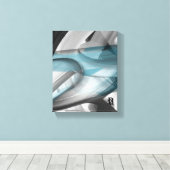 8x10"Trend Abstract Kunstcanvas Zwart Wit Blauw Canvas Afdruk (Insitu (Houten vloer))