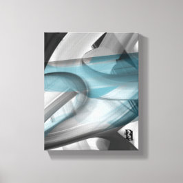 8x10"Trend Abstract Kunstcanvas Zwart Wit Blauw Canvas Afdruk