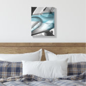 8x10"Trend Abstract Kunstcanvas Zwart Wit Blauw Canvas Afdruk (Insitu (Slaapkamer))