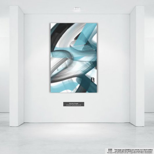 8x10"Trend Abstract Kunstcanvas Zwart Wit Blauw Canvas Afdruk