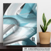 8x10"Trend Abstract Kunstcanvas Zwart Wit Blauw Canvas Afdruk