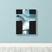 8x10"Trend Abstract Kunstcanvas Zwart Wit Blauw Canvas Afdruk (Insitu (Houten vloer))