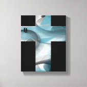 8x10"Trend Abstract Kunstcanvas Zwart Wit Blauw Canvas Afdruk (Voorkant)