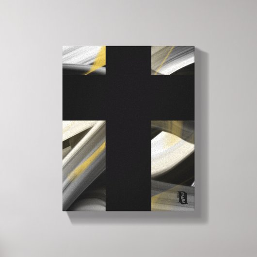 8x10"Trend Abstract Kunstcanvas Zwart Wit Goud Canvas Afdruk (Voorkant)