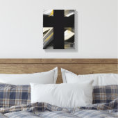 8x10"Trend Abstract Kunstcanvas Zwart Wit Goud Canvas Afdruk (Insitu (Slaapkamer))