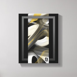 8x10"Trend Abstract Kunstcanvas Zwart Wit Goud Canvas Afdruk