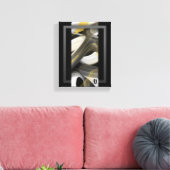 8x10"Trend Abstract Kunstcanvas Zwart Wit Goud Canvas Afdruk (Insitu (Woonkamer))