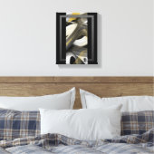 8x10"Trend Abstract Kunstcanvas Zwart Wit Goud Canvas Afdruk (Insitu (Slaapkamer))