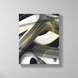 8x10"Trend Abstract Kunstcanvas Zwart Wit Goud Canvas Afdruk