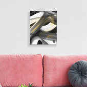 8x10"Trend Abstract Kunstcanvas Zwart Wit Goud Canvas Afdruk (Insitu (Woonkamer))
