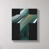 8x10"Trend Abstract Kunstcanvas Zwart Wit Groen Canvas Afdruk (Voorkant)