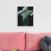 8x10"Trend Abstract Kunstcanvas Zwart Wit Groen Canvas Afdruk (Insitu (Woonkamer))