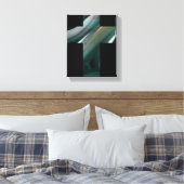 8x10"Trend Abstract Kunstcanvas Zwart Wit Groen Canvas Afdruk (Insitu (Slaapkamer))