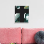 8x10"Trend Abstract Kunstcanvas Zwart Wit Groen Canvas Afdruk (Insitu (Woonkamer))