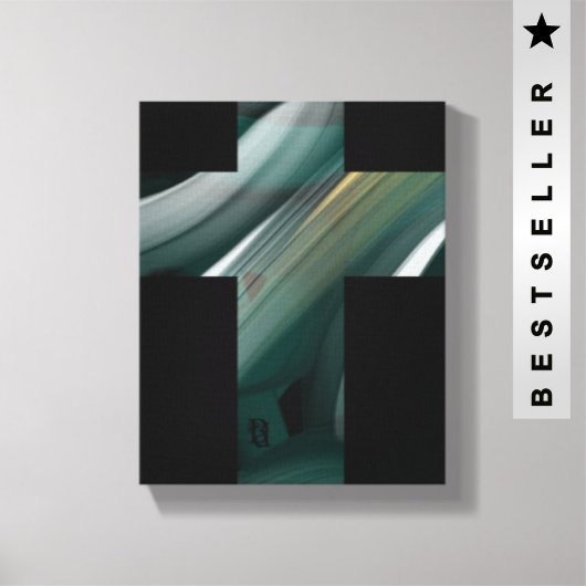 8x10"Trend Abstract Kunstcanvas Zwart Wit Groen Canvas Afdruk