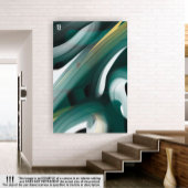 8x10"Trend Abstract Kunstcanvas Zwart Wit Groen Canvas Afdruk