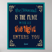 8x10 Typografie Rumi Quote - Het licht Poster (Voorkant)