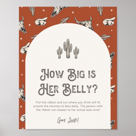 8x10 Western Hoe groot is haar buikteken Poster (Voorkant)