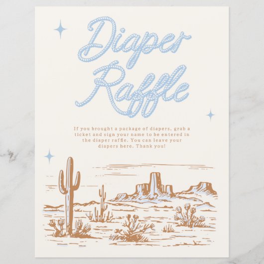 8x10 Westerne luier Raffle teken (Voorkant)