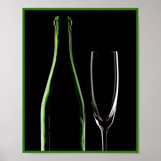 8X10 Wijnfles en glazen Wall Art Poster (Voorkant)
