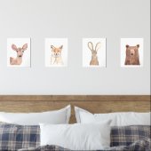 8x10 Woodland Schattigee Waterverf Bos Dieren Muurkunst Sets (Slaapkamer)