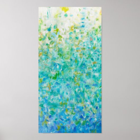 8x16 Abstracte Turquoise Blue Light Yellow Print (Voorkant)