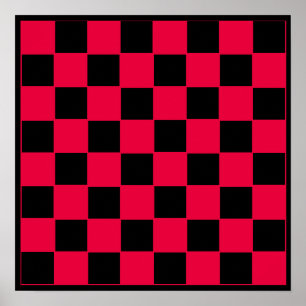 8x8 Checkers LABEL Board (1-1/4-inch koelkast magn Poster