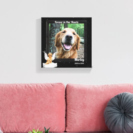 8x8 Golden Retreiver Angel Dog Pet Memorial Foto Canvas Afdruk (Insitu (Woonkamer))