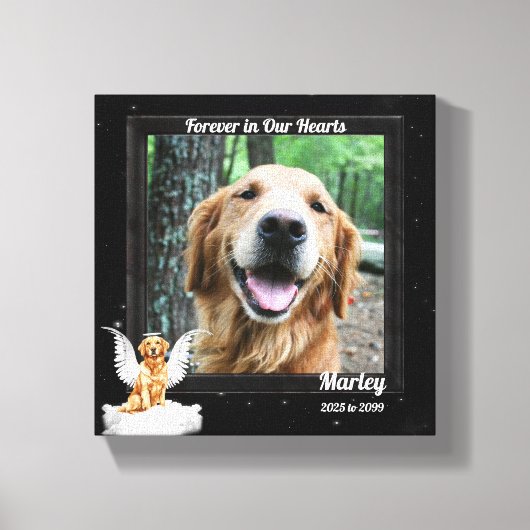 8x8 Golden Retreiver Angel Dog Pet Memorial Foto Canvas Afdruk (Voorkant)