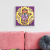 8x8 Hamsa Mandala - Premium - Versterkt Canvas afd Afdruk (Insitu (Woonkamer))
