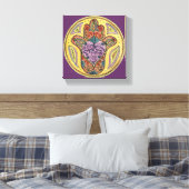 8x8 Hamsa Mandala - Premium - Versterkt Canvas afd Afdruk (Insitu (Slaapkamer))