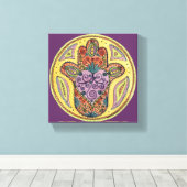 8x8 Hamsa Mandala - Premium - Versterkt Canvas afd Afdruk (Insitu (Houten vloer))