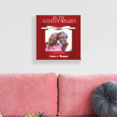 8x8-inch 40e Ruby Wedding Jubileum Red Damask Canvas Afdruk (Insitu (Woonkamer))