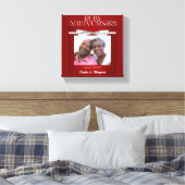 8x8-inch 40e Ruby Wedding Jubileum Red Damask Canvas Afdruk (Insitu (Slaapkamer))