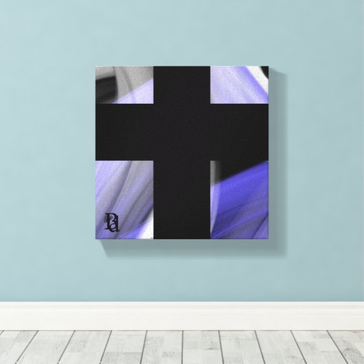 8x8" Lavendel Moon Trend Abstracte Art Violet Canvas Afdruk (Insitu (Houten vloer))