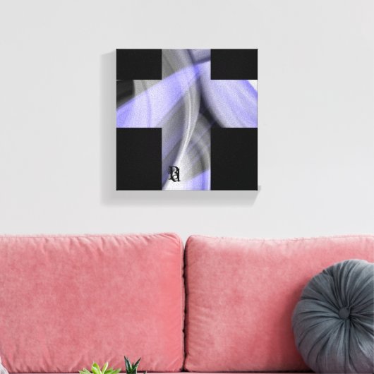 8x8" Lavendel Moon Trend Abstracte Art Violet Canvas Afdruk (Insitu (Woonkamer))