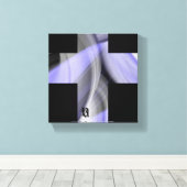 8x8" Lavendel Moon Trend Abstracte Art Violet Canvas Afdruk (Insitu (Houten vloer))