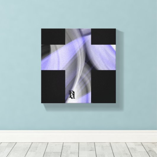8x8" Lavendel Moon Trend Abstracte Art Violet Canvas Afdruk (Insitu (Houten vloer))