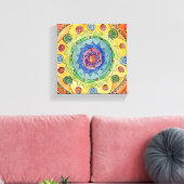 8x8 Rainbow Mandala Premium - Versteld Canvas afdr (Insitu (Woonkamer))
