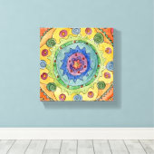 8x8 Rainbow Mandala Premium - Versteld Canvas afdr (Insitu (Houten vloer))